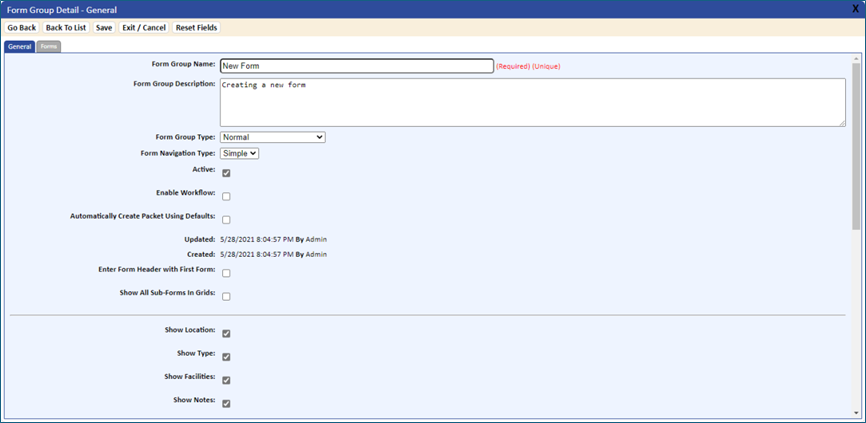 Adding and Editing a Form Group - TMS Academy